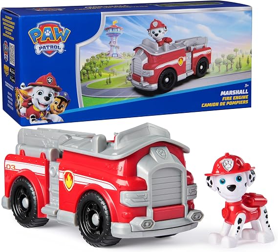 Paw Patrol, Marshalls Firetruck Toy Vehicle with Collectible Action Figure