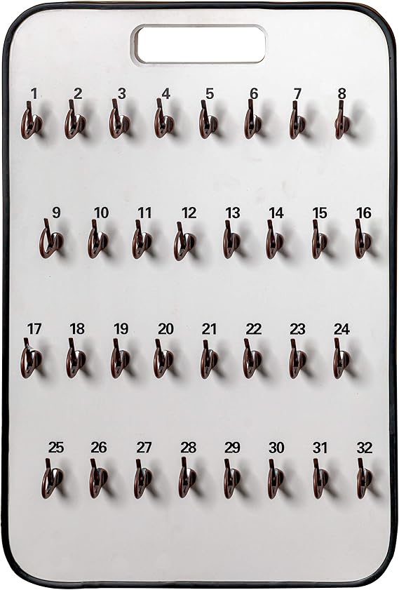 CarBowz EZ Line Key Board Key Organizer with Numbered Self Closing Hooks (32 Hook)