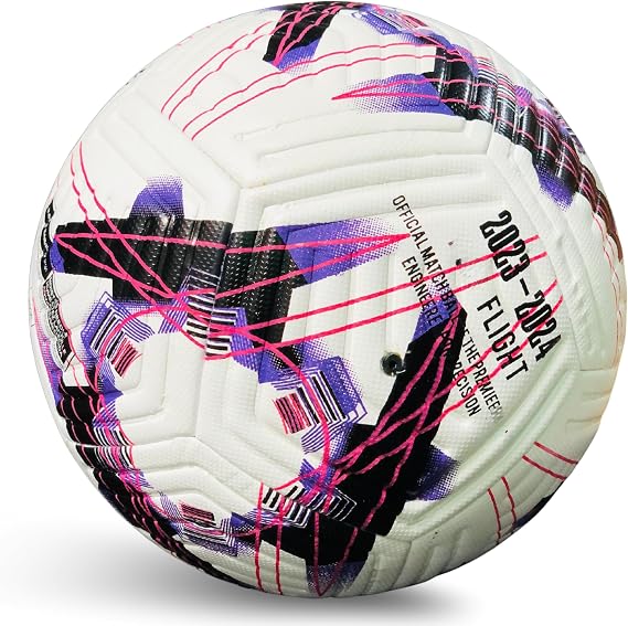2023-2024 Professional Match Soccer Ball Size 5 Official Game Football, Premium PU Leather Futbol with All Conditions Control, Thermally Bonded Panels for Training, Indoor & Outdoor Play