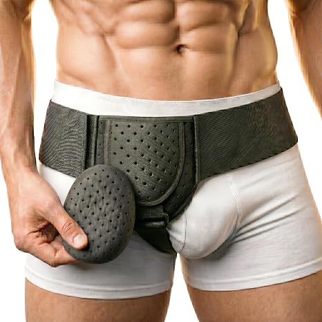 Inguinal Hernia Belt for Men & Women, Pre/Post Surgery Groin Support Truss | Fits Left & Right Side Hernias, Adjustable Waist Strap, Compression Pad, Targeted Pressure, Breathable Fabric, Comfortable