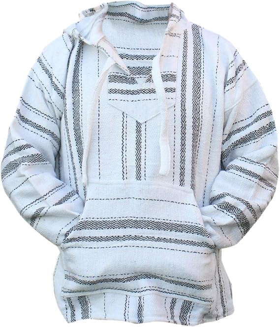 Del Mex Mexican Baja Hoodie Sweatshirt Pullover Jerga Surf Poncho Drug Rug