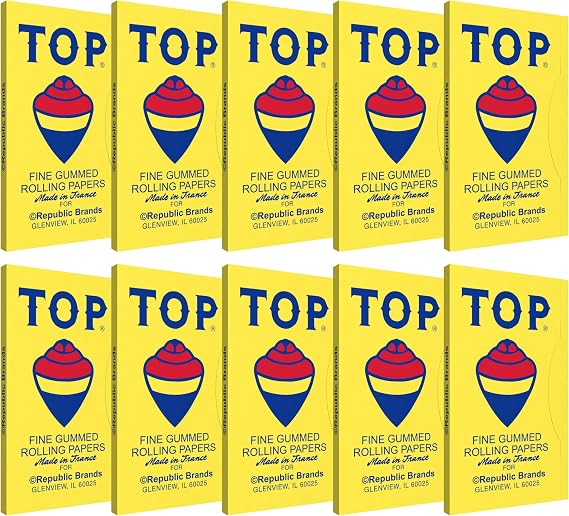 TOP - Single Wide Rolling Papers - 10 Booklets with 100 Leaves per Booklet