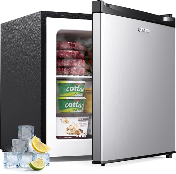 Upstreman 1.1 Cu.Ft Small Upright Freezer Compact Mini Stand Freezer