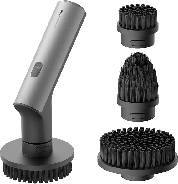 HOTO IPX7 Full Body Waterproof Electric Spin Scrubber, Shower Scrubber with 6 Brush Heads Bundle with 3 Pcs Replacement Brush Heads