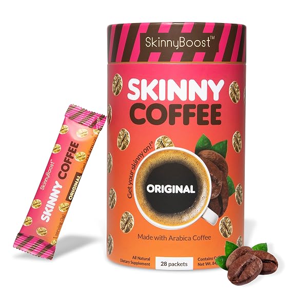 Skinny Boost Instant Skinny Coffee Sticks (Unflavored) - Made with Arabica