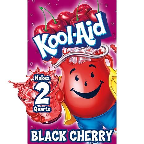 Kool-Aid Black Cherry Unsweetened Soft Drink Mix, 0.13-Ounce Packets (Pack of 192)