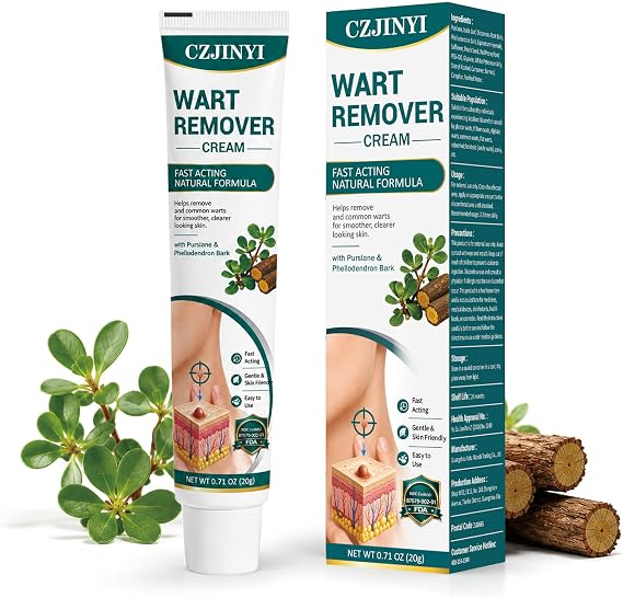 Fast-Acting Wart Remover Freeze Off, Wart Remover Cream for Common & Plantar Warts,Treatment with Purslane & Phellodendron Bark, 20g