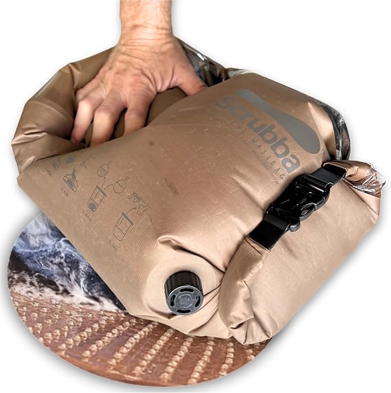 Scrubba Tactical Wash Bag Patented Washboard-in-a-BagTM Military Washer | Pack Light, Fast Washing Anywhere, Internal Washboard, Machine-Quality Wash, No Electricity, Military, Hunting, Camping