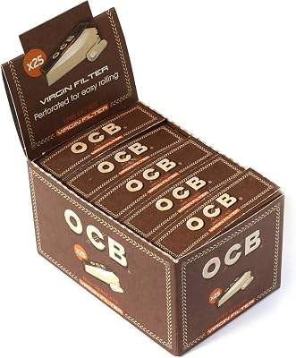 OCB Virgin Unbleached Filter Tips, Chemical and Bleach free 25 Booklets