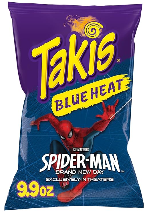 Takis Blue Heat Rolled Tortilla Chips, 9.9oz Bag | Extremely Spicy Hot Chili Pepper Flavor, Corn Snack Chips, Individual Bags, Sharing Size