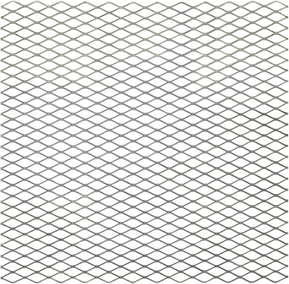 National Hardware N301-606 4075BC Expanded Metal Sheet 3-Pack - 3/4 in Grid Steel Mesh, 13 Gauge Hot-Rolled Rebar Reinforcement, 24 x 24 in Plain Steel Vent Screen