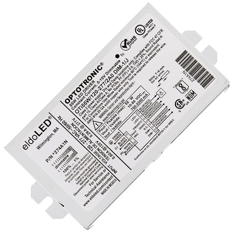 *274A1N OPTOTRONIC 55W Constant Current 0-10V Dimmable LED Driver, Programmable Compact OTi55W/120-277/2A0/DIM-1/J - Replacement/Compatible with Osram