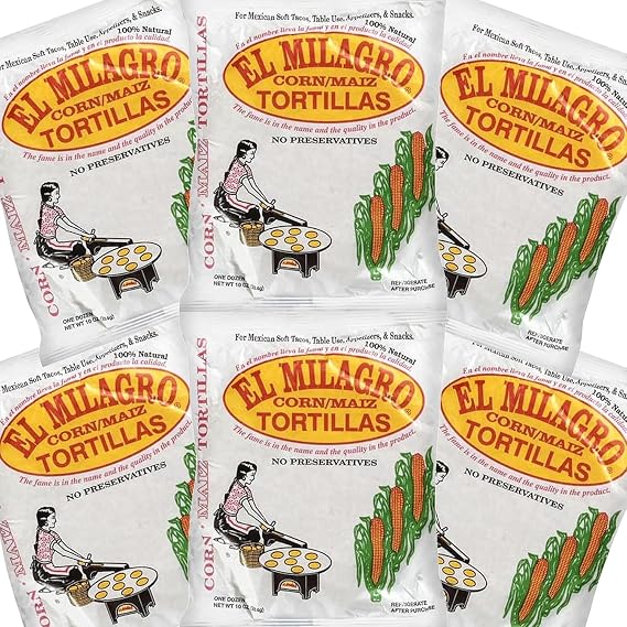 El Milagros Corn Tortillas, No Preservatives, Non-GMO, 72 Count, 6 Pack