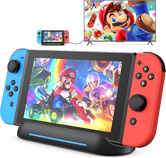 5 in 1 Switch Dock for Nintendo Switch OLED TV Adapter Switch Docking Station with HDMI USB 3.0 Port Type C Charging Type C Connectors Travel Switch Base Portable USB C Hub Stand