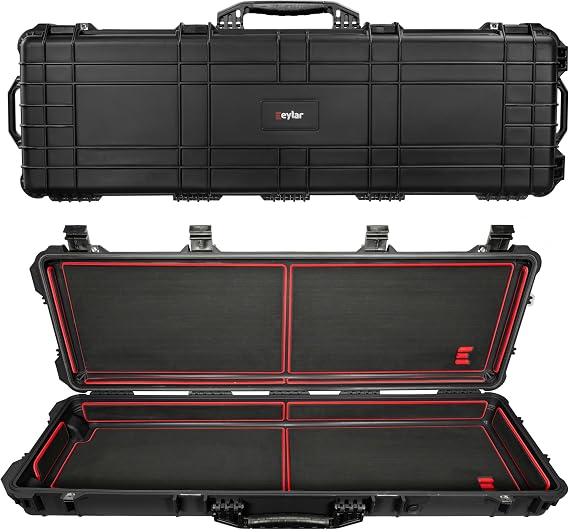 Eylar 48 inch Overland Hard Case with Protective EVA Foam Pro Case Liner, IP67 Waterproof Dustproof Crushproof, TSA Approved, Lockable, Truck & Roof Rack Storage (Black)