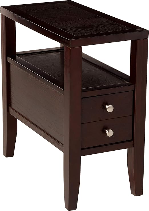 Crown Mark Matthew Chair Side Table, Espresso