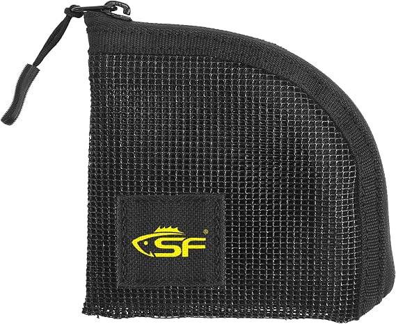 SF Fly Fishing Leader Wallet 4.5'' Quick-Drying 7 Slots Black Mesh Tippet Tapered Leader Polyleader Fly Leader Pocket for Saltwater Freshwater