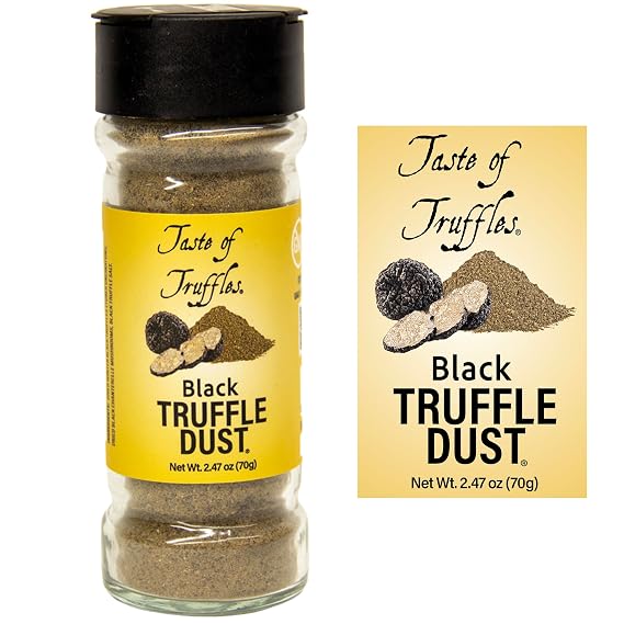 Truffle Dust Seasoning, Truffle & Mushrooms Powder Seasoning, Truffle Gourmet Food Condiments Vegan and Vegetarian Friendly Black Truffle, 2.47oz 70g