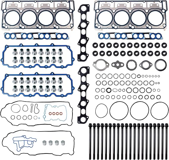 Full Cylinder Head Gasket Set (18mm) with Bolt Kit Fit for 6.0 Powerstroke Diesel Turbo, for 2003-2010 F250 F350 F450 F550 E350 E450 Super Duty 6.0L