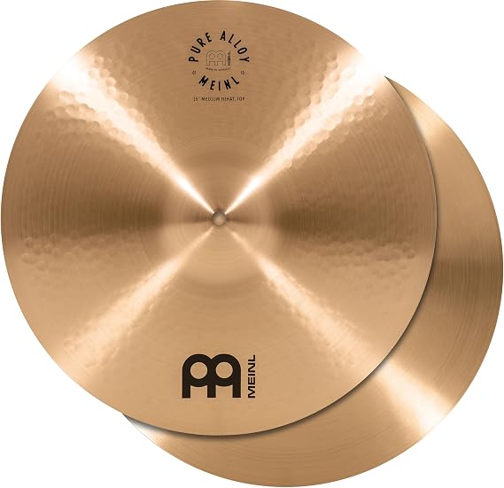 Meinl 15" Medium HiHat (Hi Hat) Cymbal Pair - Pure Alloy Traditional - Made in Germany, (PA15MH)