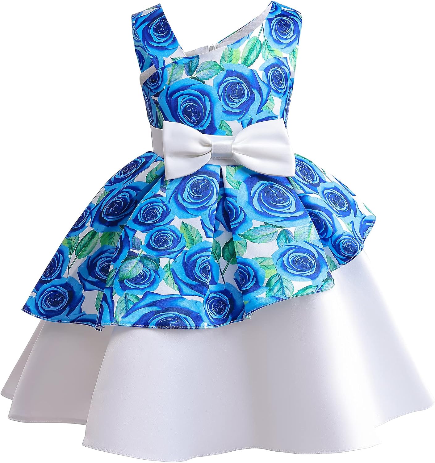 Flower Girl Dresses for Wedding Birthday Pageant Tea Party Ruffles Layered Floral Formal Dresses 2-10 Years