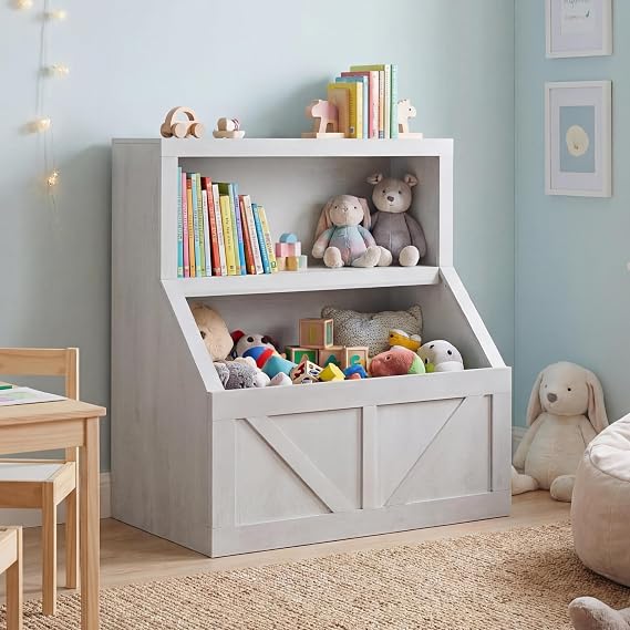 IDEALHOUSE Toy Storage Organizer and Bookshelf, Toy Box and Toy Chest | Anti-tip Device, Easy to Clean
