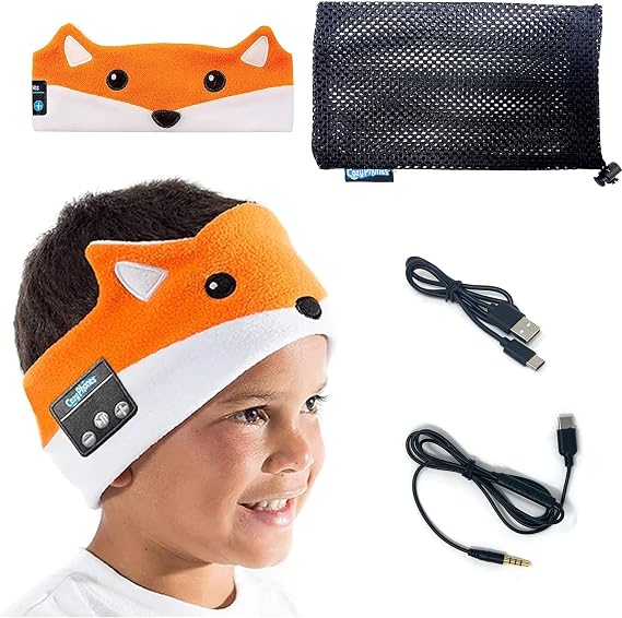 CozyPhones Sensory Headphones for Kids - Autism Sensory Toys, Wireless & Wired Toddler Earphones with Volume Protection, Ideal for Kids with Sensory Issues, Toddlers 3-4, Kids 5-7 - Fox