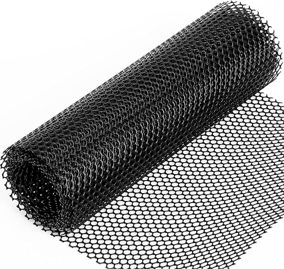 Plastic Chicken Wire Fencing 12" x 10' Black Chicken Wire Mesh Fence Poultry Net for Craft Plastic Garden Fencing, Floral Chicken Wire