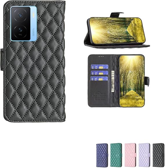 jioeuinly Case for iQOO Z7s 5G Case Compatible with iQOO Z7s 5G Phone Case Cover Flip Stand Cover Women Wallet Black