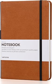 Lemome Blank Notebook Sketchbook with Premium Thick Paper - Dividers Gift - Hardcover Plain, A5, 8.4 x 5.7 inch