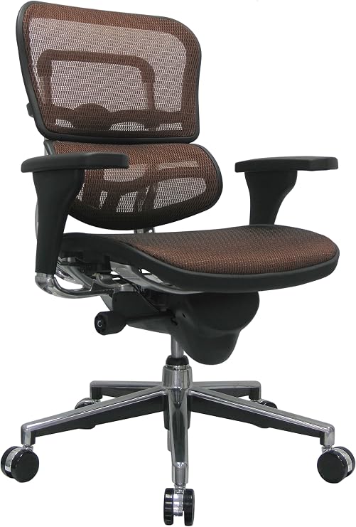 Ergohuman Eurotech Seating Mid Back Mesh Swivel Chair, Orange