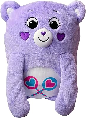 Happy Nappers: Care Bears Pillow Pocket Pal - Share Bear - Plush Character Pillow Case, Animal Cover wWeighted Paws, Soft Huggable Companion, Kids