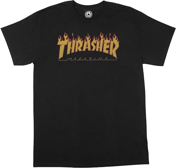Thrasher Flame Halftone T-Shirt Black, Small