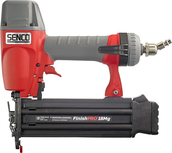SENCO FinishPro 18MG, 2-1/8" 18-Gauge Brad Nailer (ProSeries) | Magnesium Body | Oil-Free Design | Dual Firing Mode | 110-Nail Magazine | Quick Clear Latch | Reload Indicator | Comfort Grip