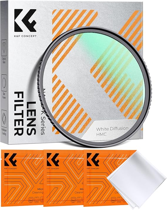 K&F CONCEPT 67mm White Mist Diffusion 1/4 Filter Dreamy Cinematic Effect, Soft Glow Diffuser Lens Filter (Nano-K Series)