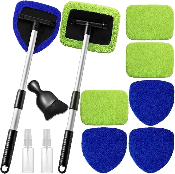 Qydipclin 11pcs Windshield Cleaner Tool Car Interior Window Cleaning Kit