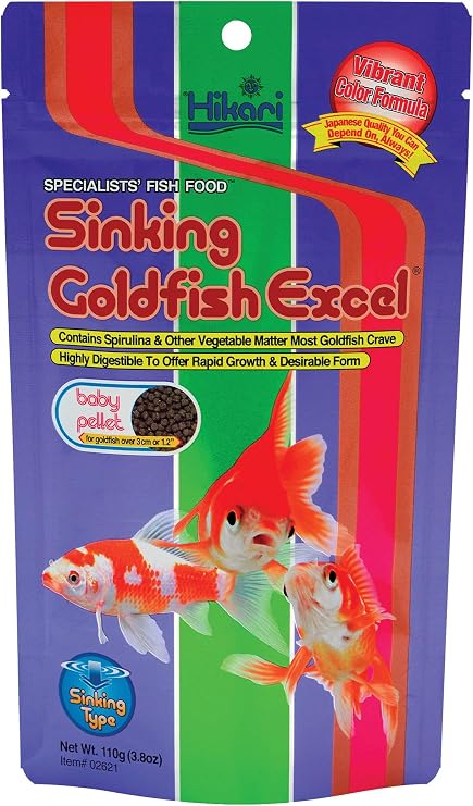 Hikari Sinking Goldfish Excel Fish Food, 3.8 oz. (110g)