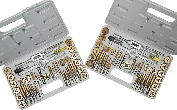 Vector Tools Tap and Die Set, Premium, SAE & METRIC, Titanium Coated, 80-Piece