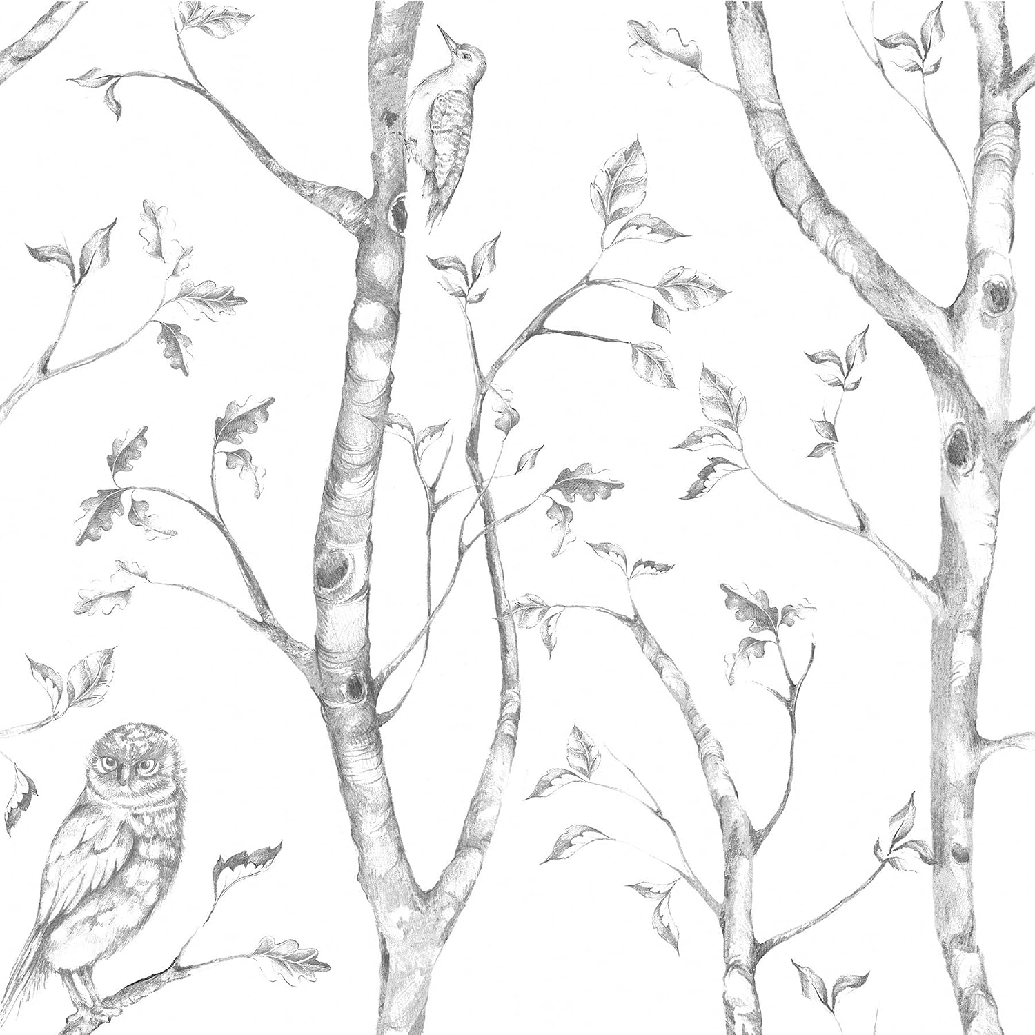 nuwallpaper Grey Woods peel off and remove wallpaper
