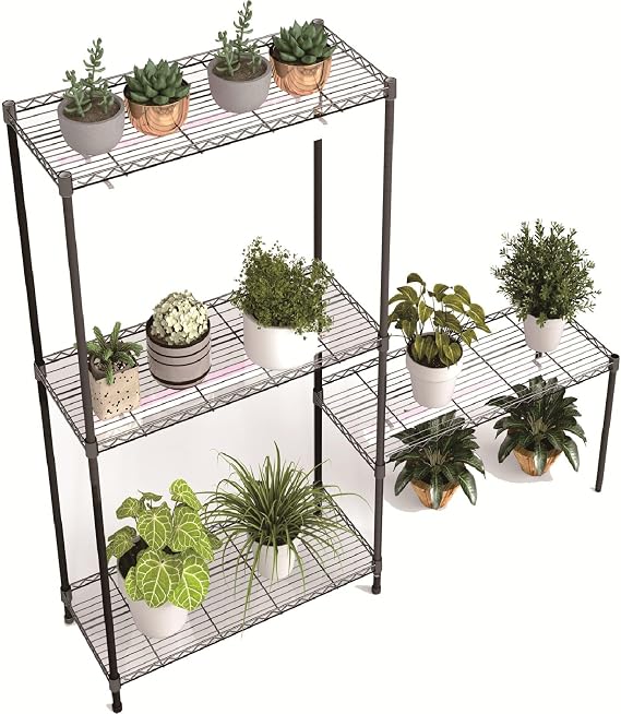 4-Tier Indoor Greenhouse Plant Shelf with Full Spectrum LED Grow Lights