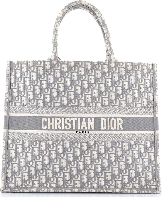 Pre-Loved Book Tote Oblique Canvas Large, Gray