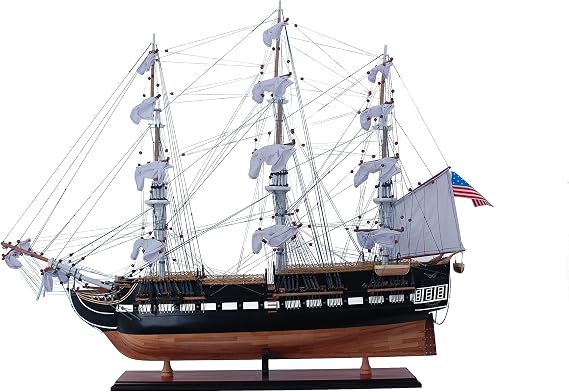 Old Modern Handicrafts Large USS Constitution Ship Model - Museum-Quality Ship Model Made from Premium Hardwoods - 31.5L x 6.7W x 33.1H Inches