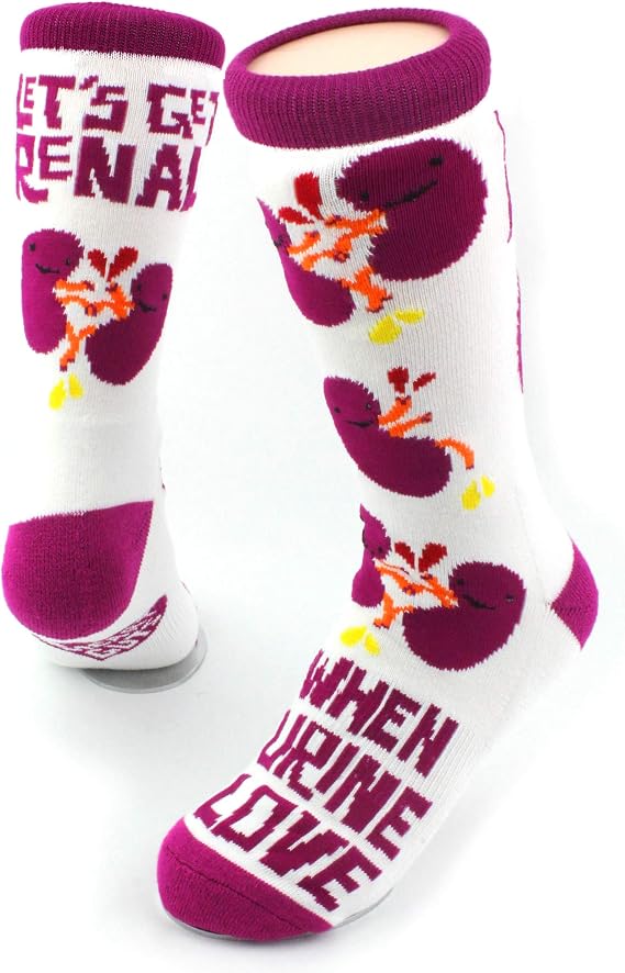 I Heart Guts Kidney Socks When Urine Love + Lets Get Renal Funny Kidney Disease Gift, Dialysis Support, Transplant Recovery, CKD Awareness, Renal Health, Get Well Present for Patients & Friends