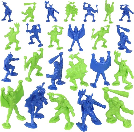 Tim Mee Toy TimMee Legendary Battle Fantasy Figures - 3 inch Blue vs Lime Green 24pc Set USA