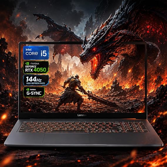 Upgraded Gaming Laptop Compatible with Lenovo LOQ 15 Gaming Laptop| 15.6" FHD 144Hz | i5-12450HX Beat Ryzen 7 4800H| RTX 4050| 16GB RAM 1TB SSD| Backlit KB| 3.9 lbs| Win 11 Gamers Creator Student