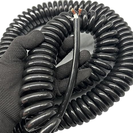 Telescopic Spring Wire,Spring Cable, 2 Core Super Soft Wire Cable 2.5mm Square Stretch Telescopic Power Cord Cable Spring Spiral(Size:Stretch 14 Meter)