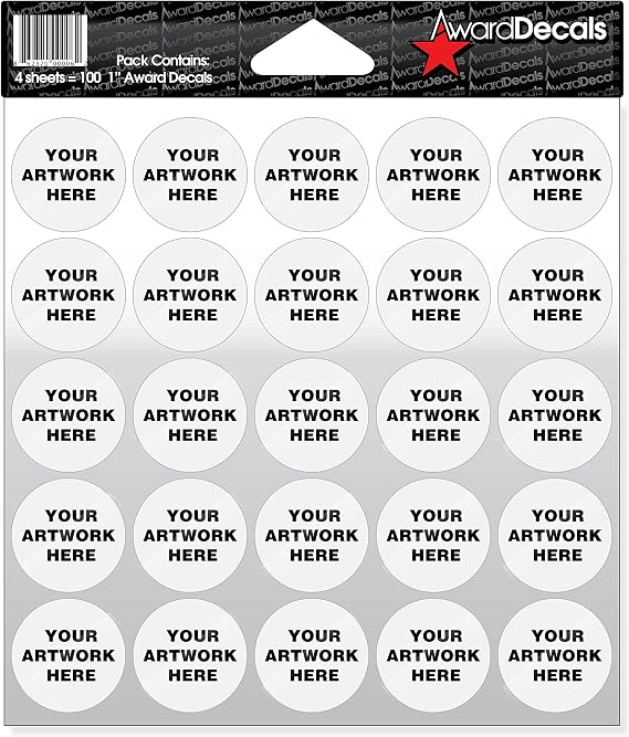 Custom Award Decals Upload Artwork Sticker Set (100 Decals) The Original Award Decals Premium 20mil Thick 1" Helmet Decals Made in The USA Since 1976