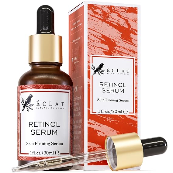 Eclat Skincare Renewing Retinol Serum for Face - Anti Aging Serum with Hyaluronic Acid & Aloe Vera Hydrates and Improves the Signs of Aging (Fine Lines, Wrinkles & Dark Spots) 1 Fl Oz