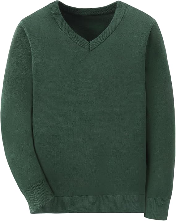 Boys School Uniform Sweater Kids Long Sleeve V Neck Pullover Fall Winter Clothes 9-16 Years