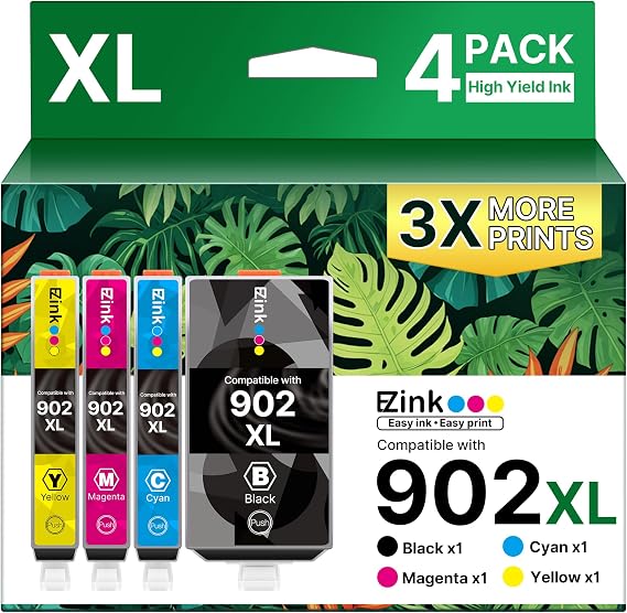 E-Z Ink Compatible for 902XL Ink Cartridges for HP Printers 902 902 XL